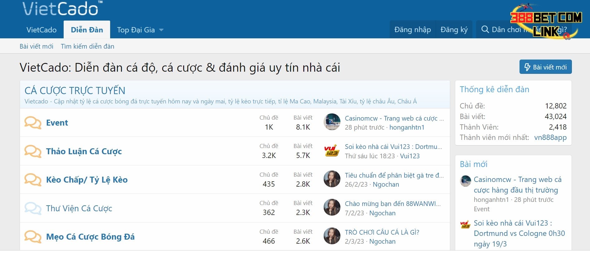 Diễn đàn cá độ Vietcado